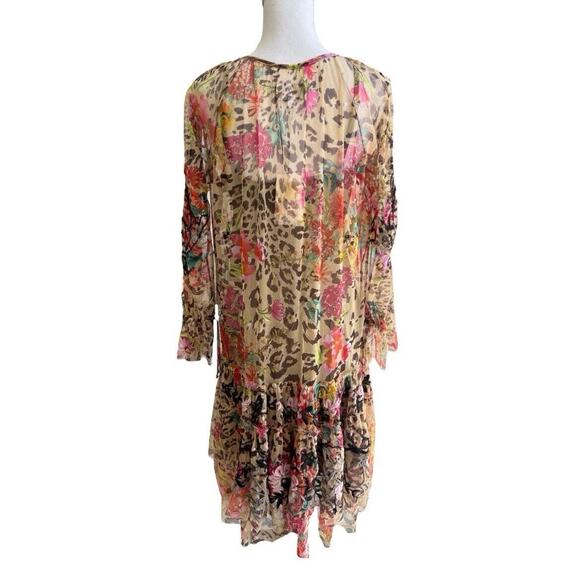 Johnny Was NWT Mazzy Wild Gardenia Mesh Shift Dress Long Slv Embroidered Sz S - Picture 2 of 7